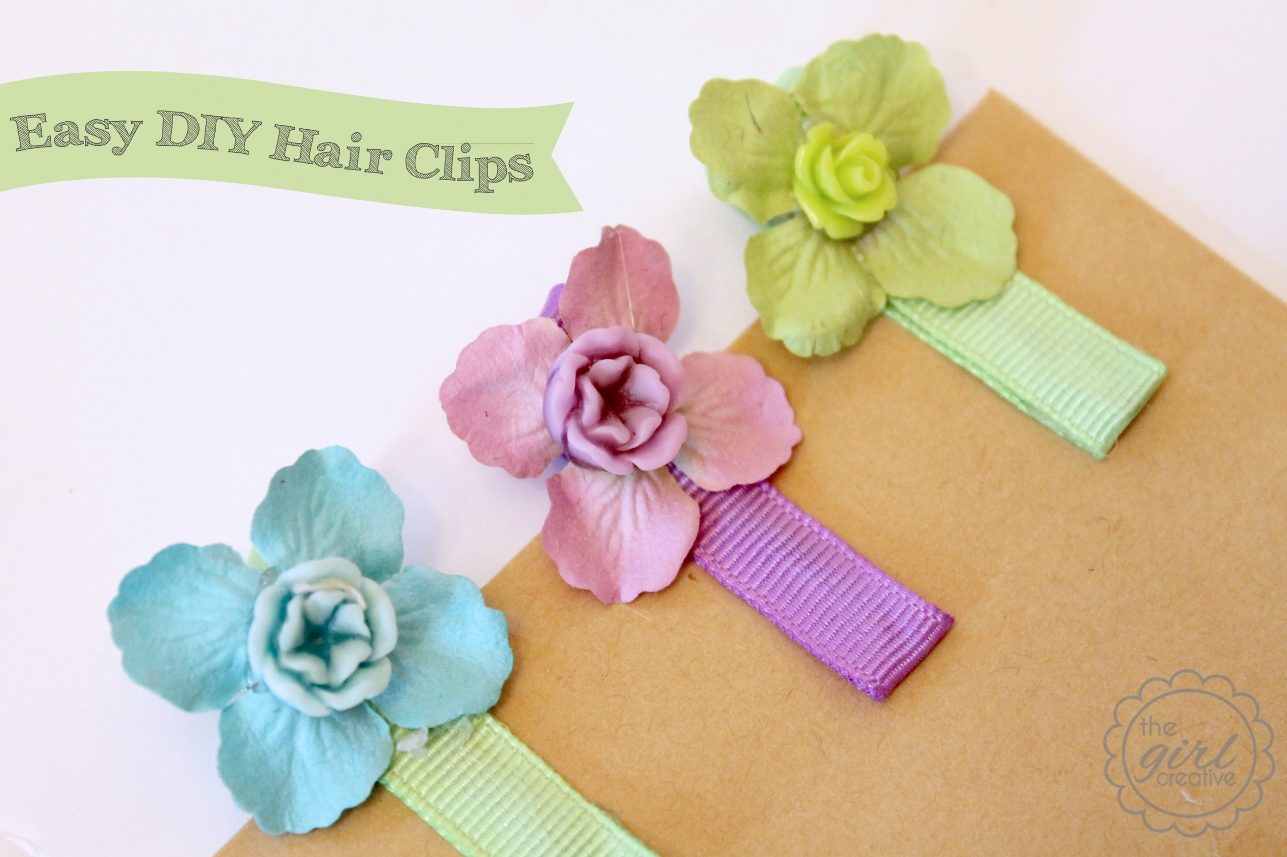 DIY Flower Hair Clip
 Easy DIY Hair Clips The Girl Creative