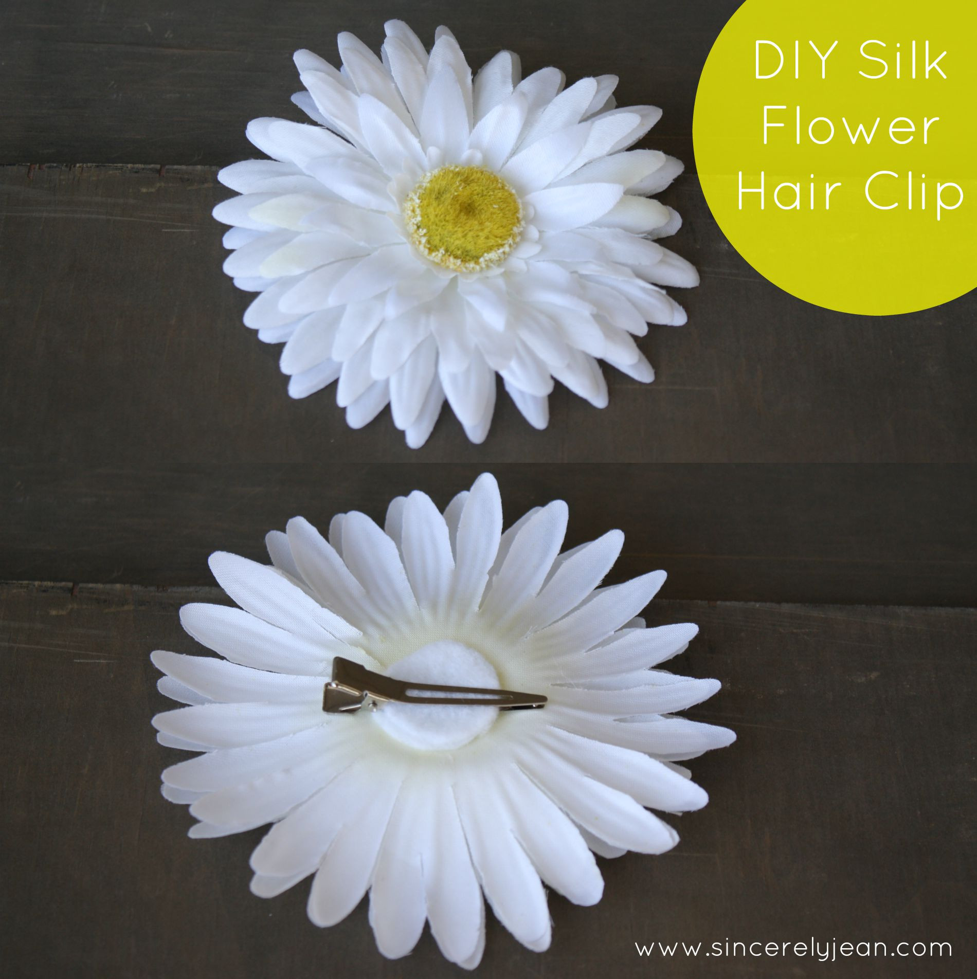 DIY Flower Hair Clip
 DIY Silk Flower Hair Clip Sincerely Jean
