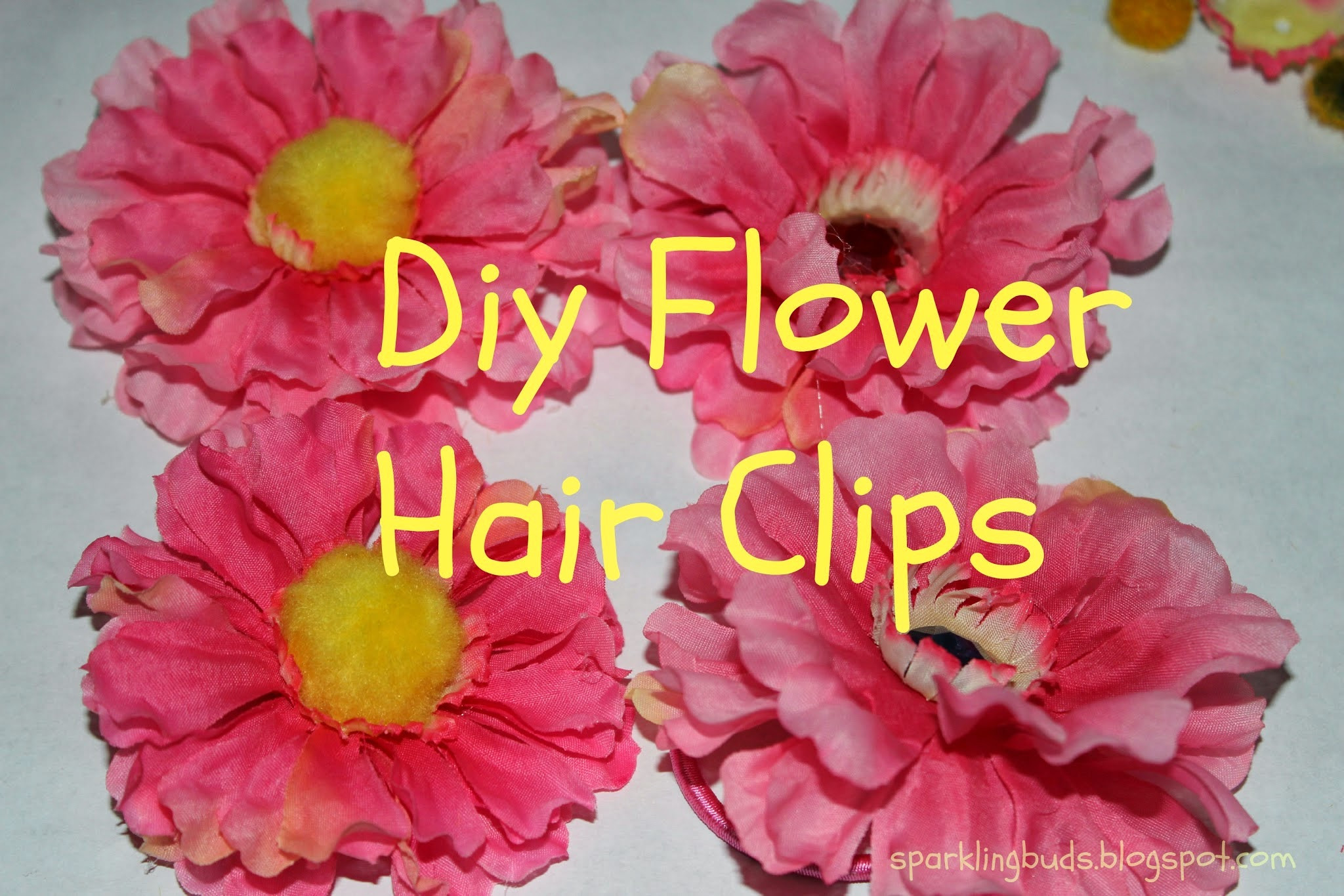 DIY Flower Hair Clip
 DIY flower hair clips sparklingbuds