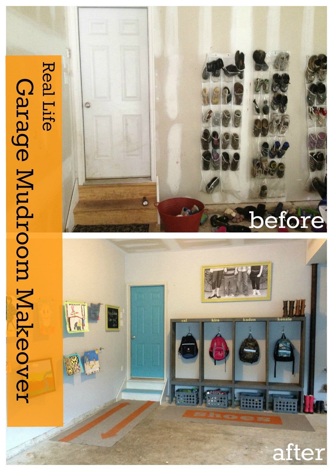 DIY Garage Organization
 DIY Garage Mudroom Makeover for the REAL family