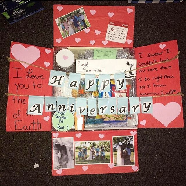 DIY Gifts For Him Anniversary
 "This was my first care package I sent him and also our