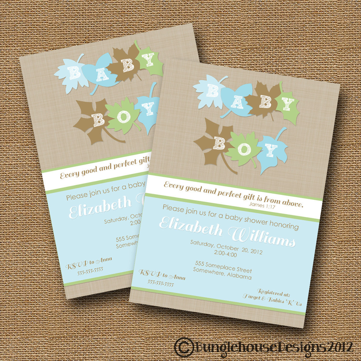 DIY Invitations Baby Shower
 Fall Leaves Baby Shower Invitation DIY by bunglehousedesigns