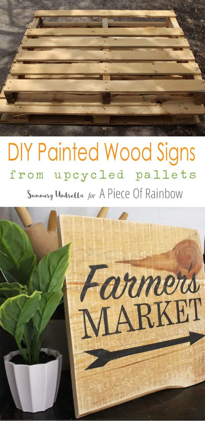 DIY Painted Wooden Signs
 DIY Painted Wood Sign A Piece Rainbow
