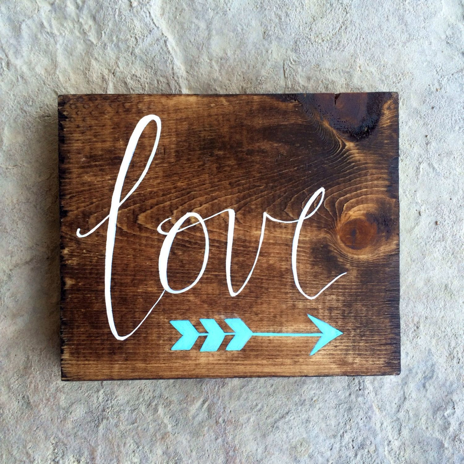 DIY Painted Wooden Signs
 Custom Small Hand Painted Wooden Love Sign With Arrow