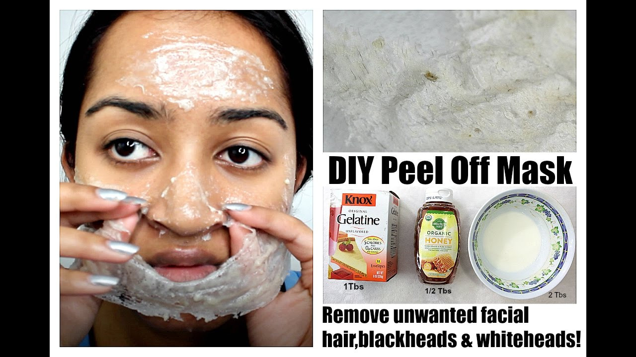 DIY Peel Off Face Mask With Gelatin
 Remove Unwanted Facial Hair Blackheads & Whiteheads at