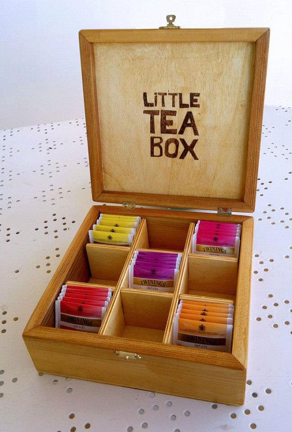 DIY Tea Box
 LITTLE TEA BOX wooden tea Box door 9 partments for