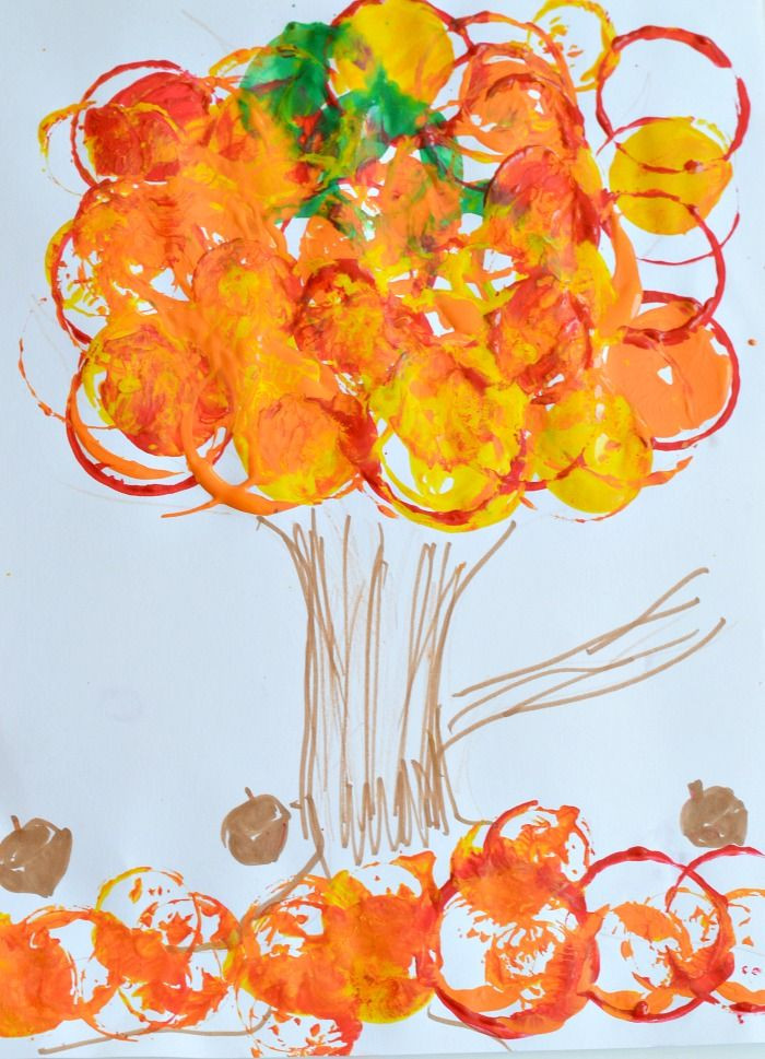 Easy Art For Preschoolers
 Fall Art Projects for Kids Easy fall tree printing
