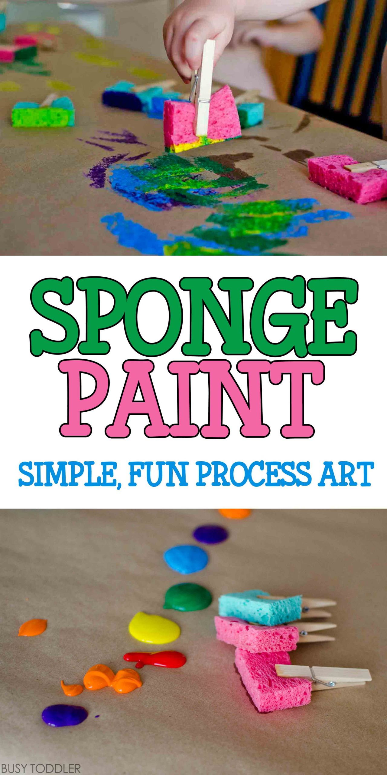 Easy Art For Preschoolers
 Sponge Painting Process Art Busy Toddler