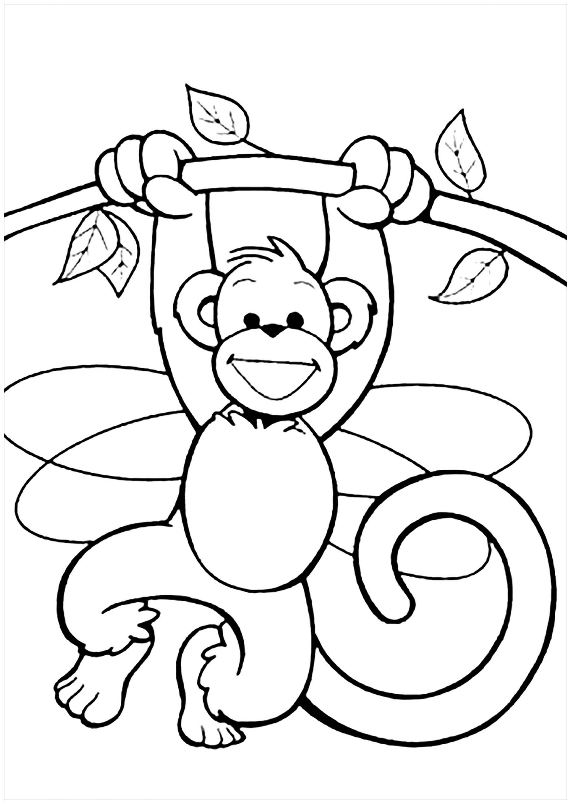Free Coloring For Kids
 Monkeys to for free Monkeys Kids Coloring Pages