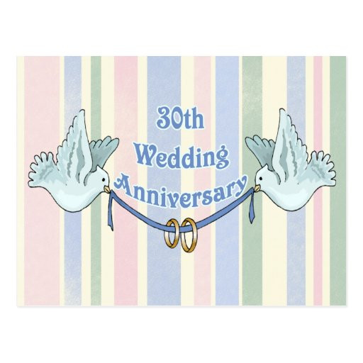 Gifts For 30th Wedding Anniversary
 30th Wedding Anniversary Gifts Postcard
