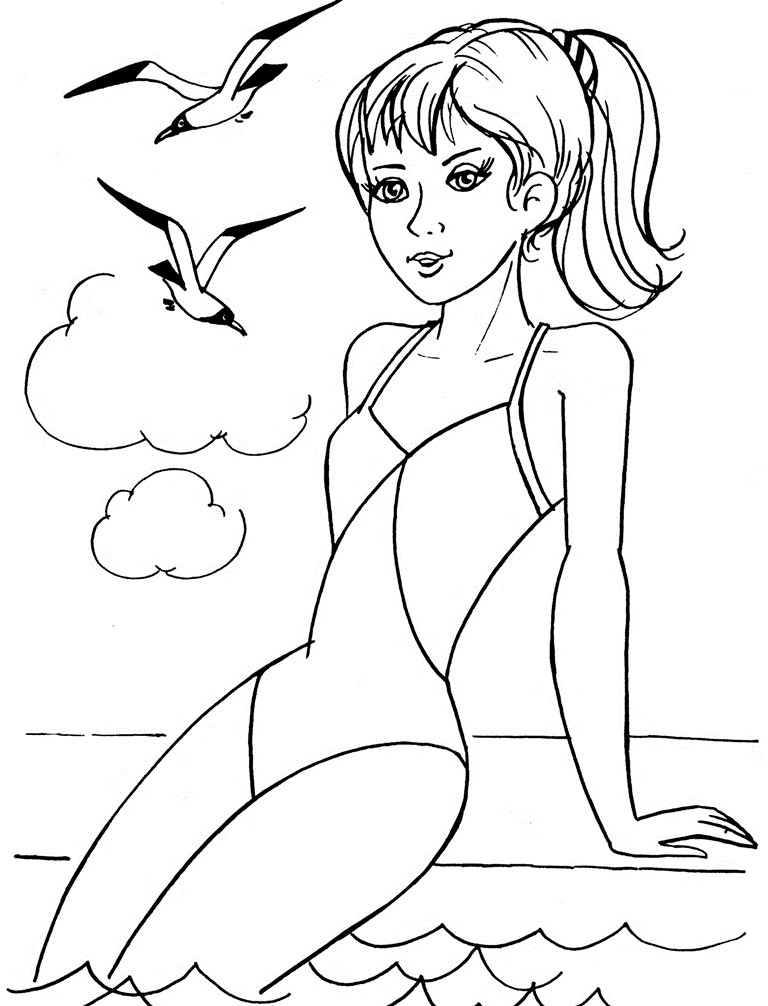 Girls Printable Coloring Pages
 Coloring Pages Fashionable Girls free printable coloring