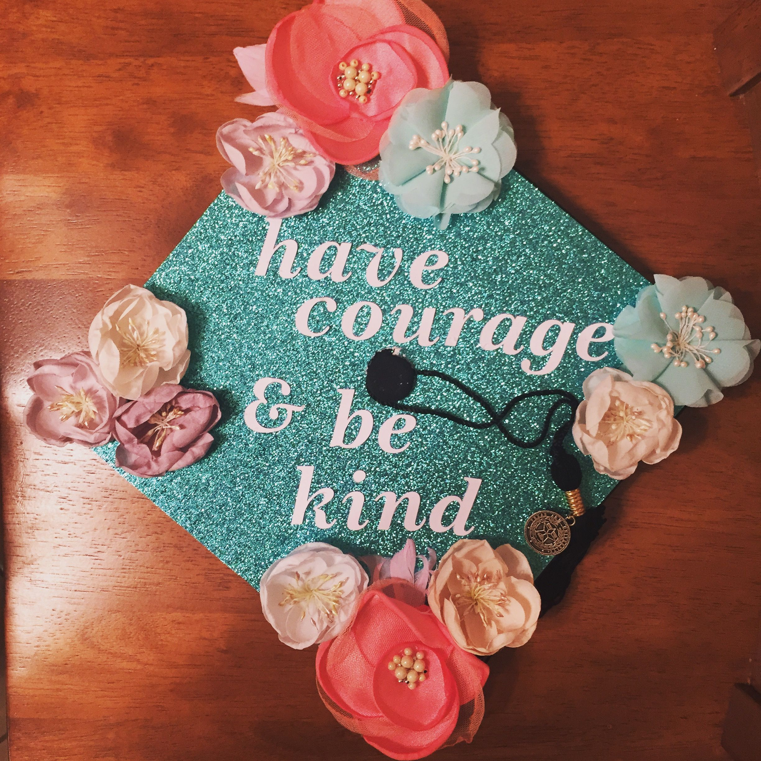 Graduation Quotes From Movies
 Floral graduation cap with a quote from the new Cinderella