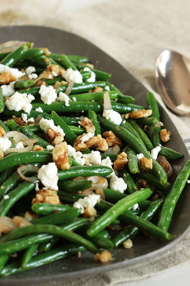 Green Bean Side Dish
 Green Beans with Goat Cheese Shallots and Walnuts The