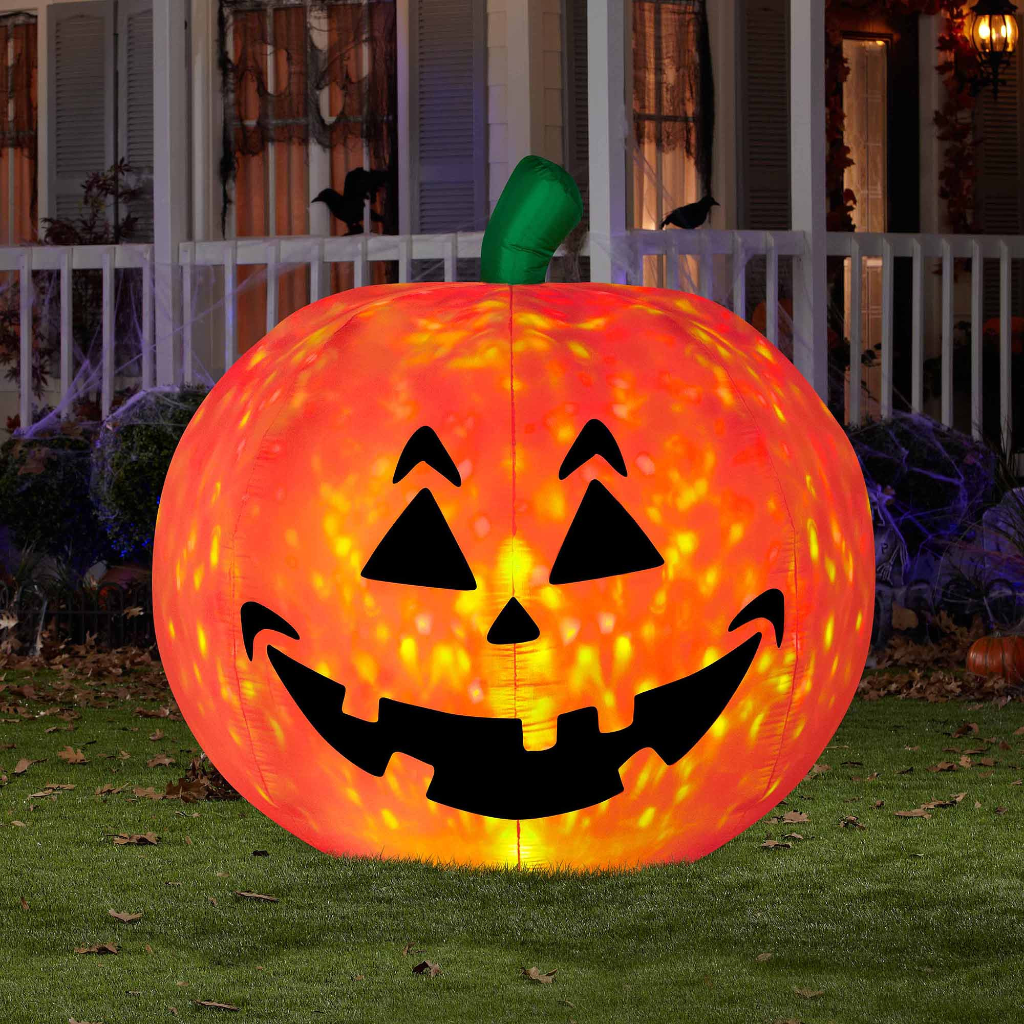 Halloween Outdoor Inflatables
 5 FT Airblown Inflatables Projection Fire and Ice Pumpkin