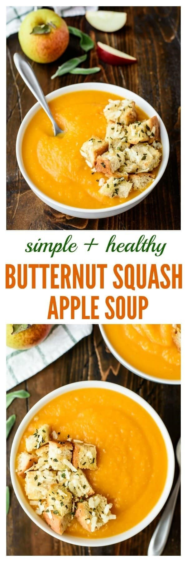 Healthy Butternut Squash Soup Recipe
 Butternut Squash Apple Soup Homemade Croutons