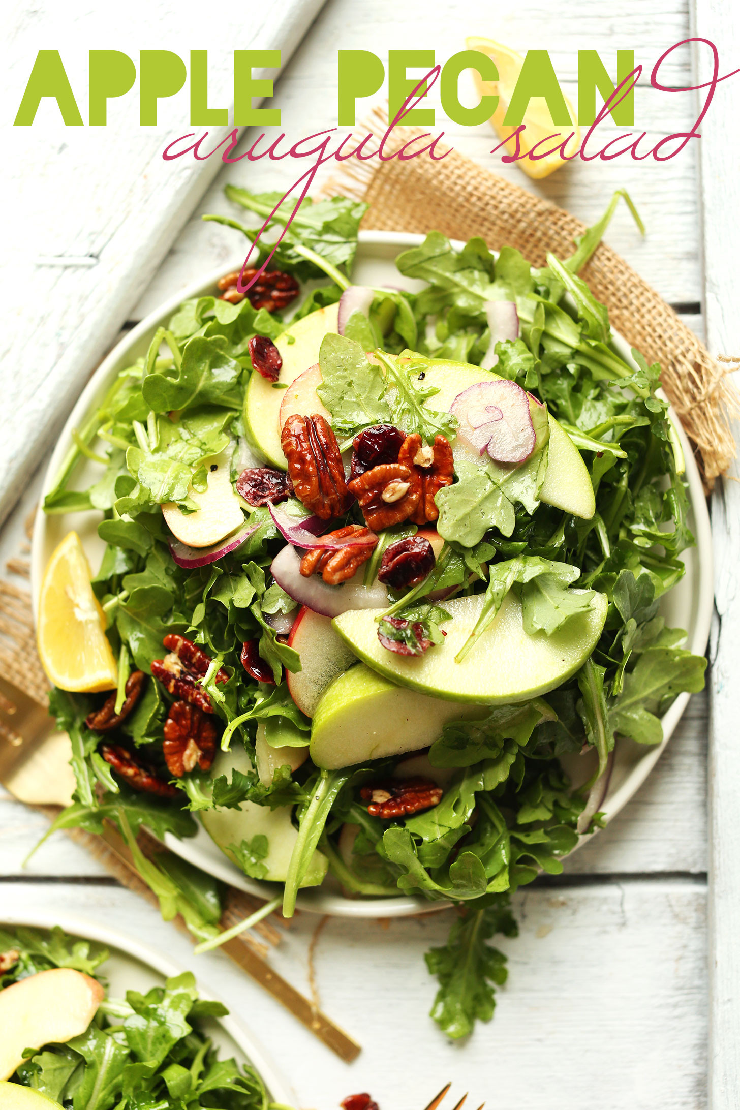 Healthy Fall Salads
 Simple Easy Apple Arugula Salad with Pecans and Lemon