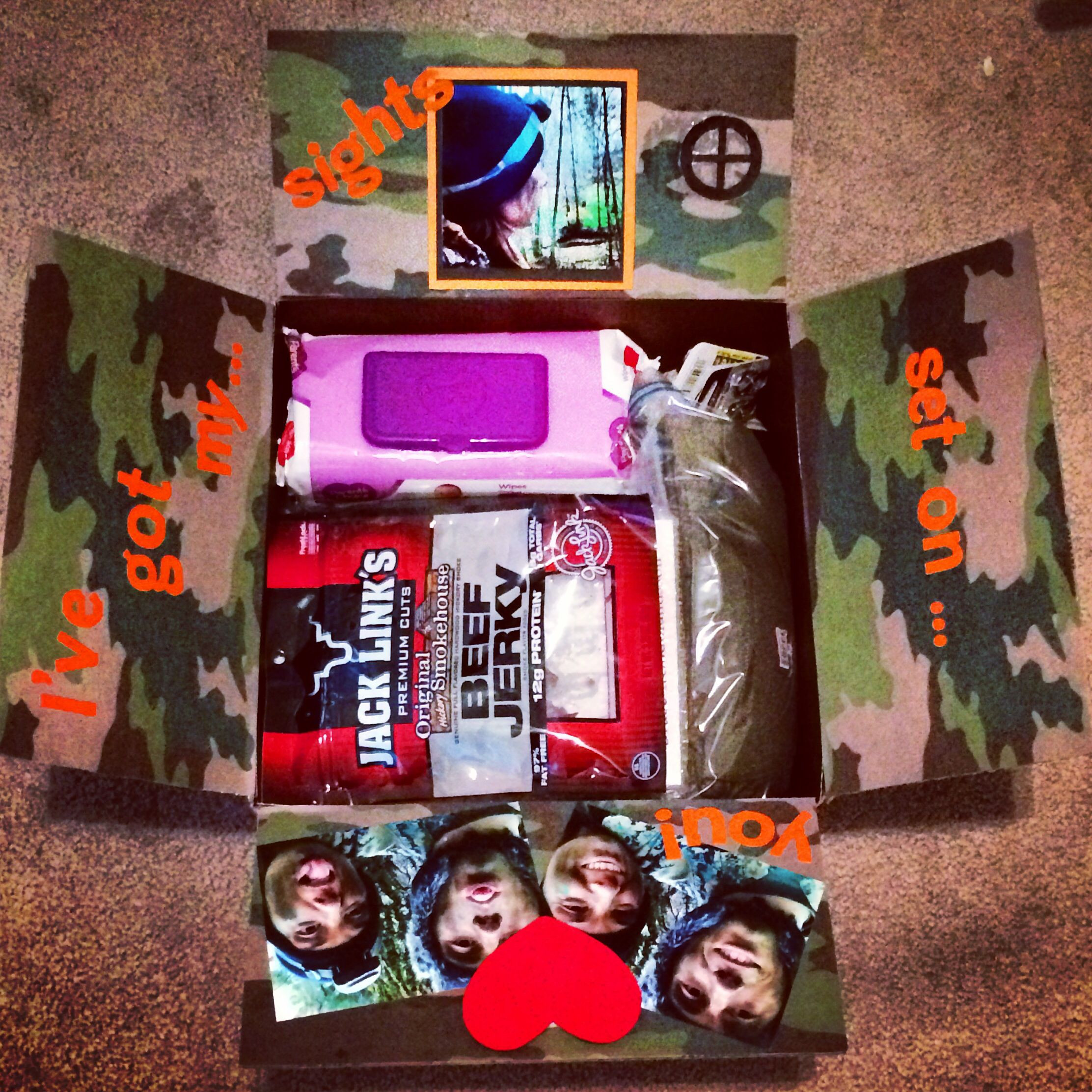 Hunting Gift Ideas For Boyfriend
 Hunting themed care package I filled it with some things