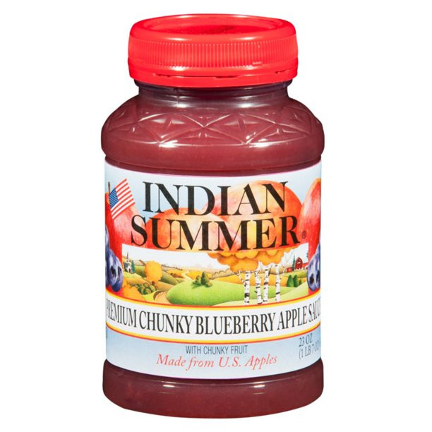 Indian Summer Applesauce
 Branded Indian Summer Premium Chunky Blueberry Applesauce
