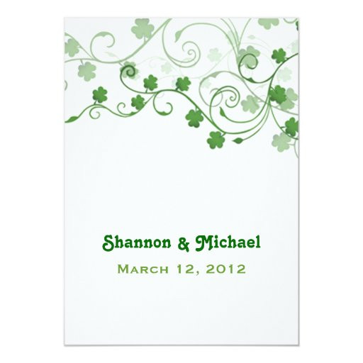 Irish Wedding Invitations
 Clover Irish Wedding Invitation