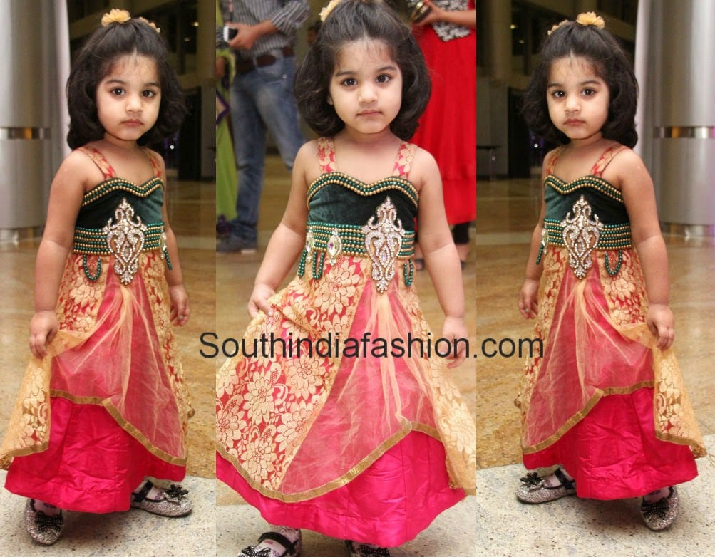 Kids Party Dresses India
 Cute Kid in Long Dress – South India Fashion