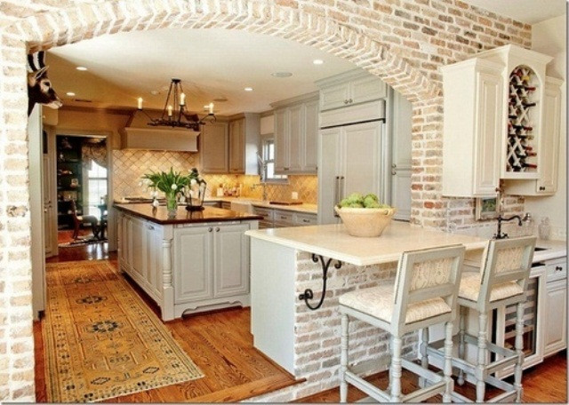 Kitchen Brick Wall
 74 Stylish Kitchens With Brick Walls and Ceilings