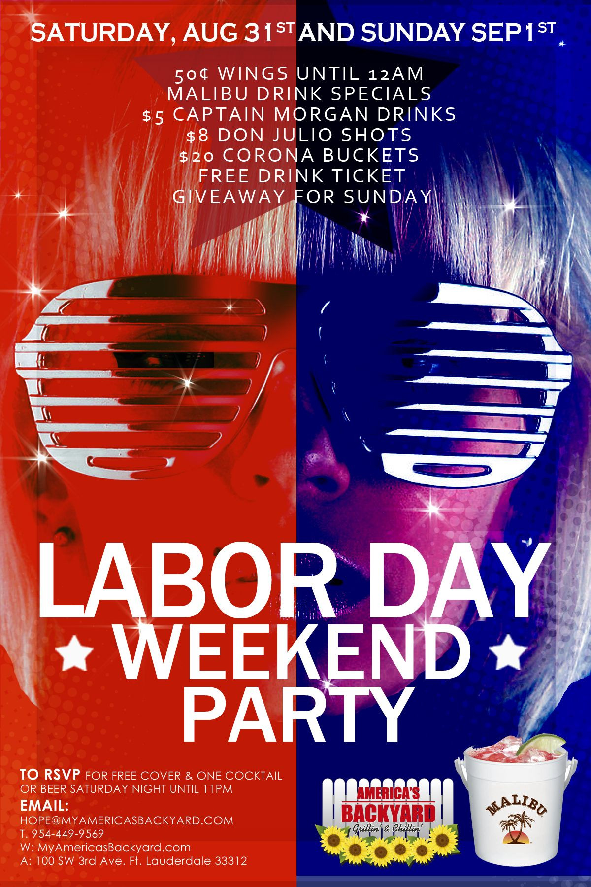 Labor Day Food Deals
 Labor Day Party at America s Backyard Saturday Aug 31st