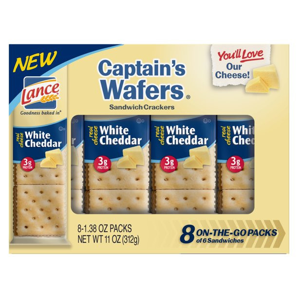 Lance Sandwich Crackers
 Lance Sandwich Crackers Captain s Wafers White Cheddar 8