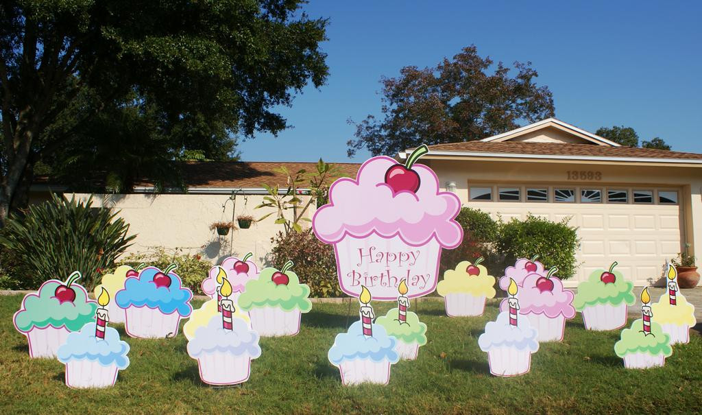Lawn Decorations For Birthday
 Flock n Surprise puts birthday lawn decorations in Florida