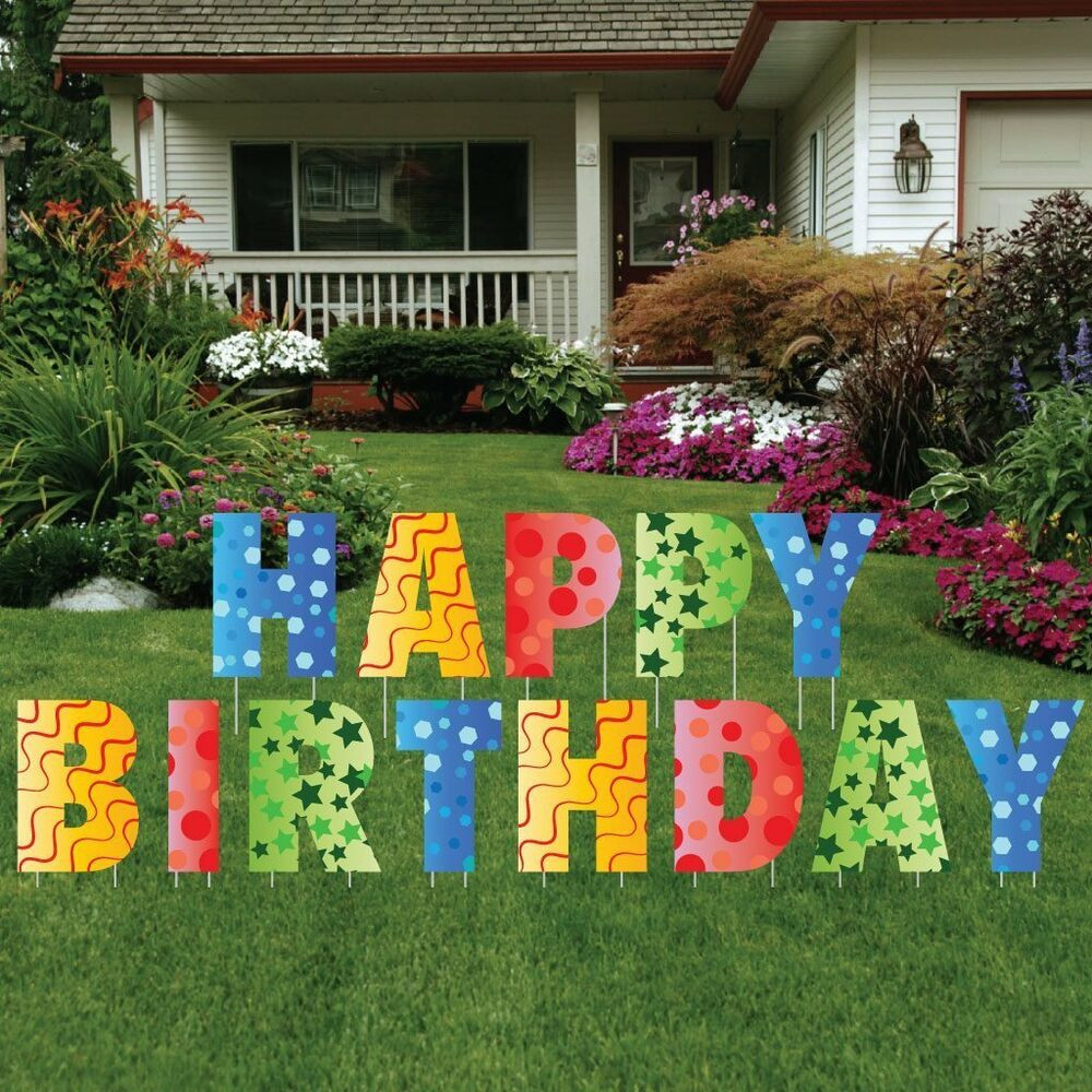 Lawn Decorations For Birthday
 Happy Birthday Giant Art Yard Letters Surprise Decorations