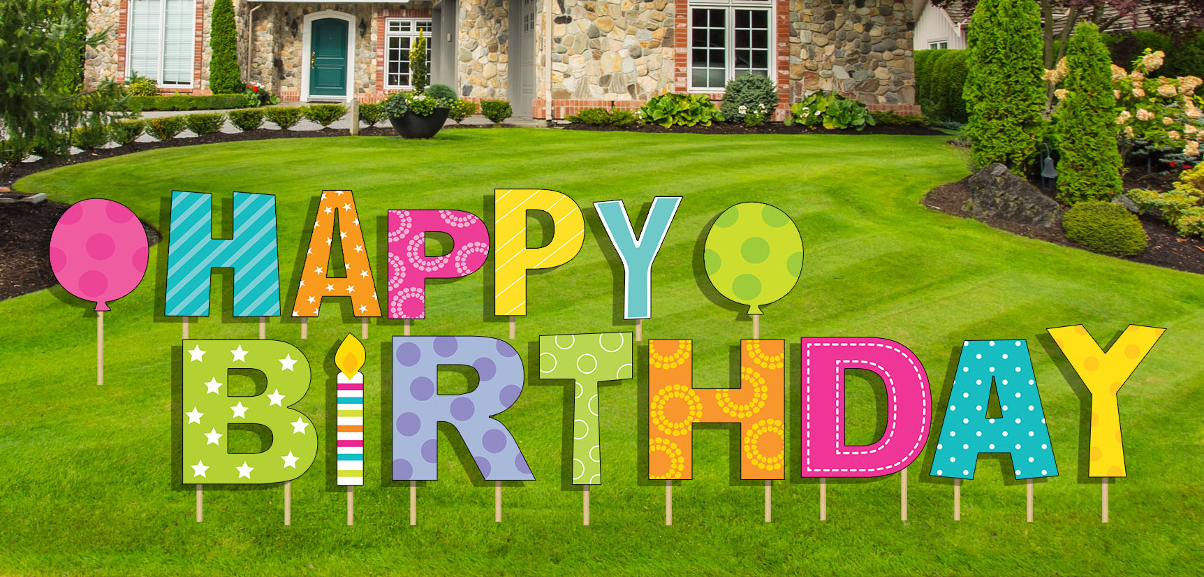 Lawn Decorations For Birthday
 Happy Birthday Yard Sign 15 pcs Stakes Included Outdoor