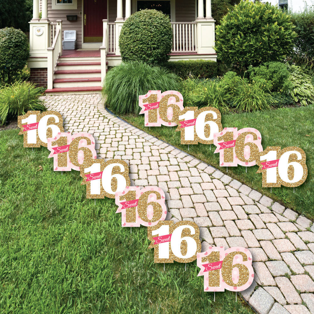 Lawn Decorations For Birthday
 Sweet 16 Lawn Decorations Outdoor Birthday Party Yard