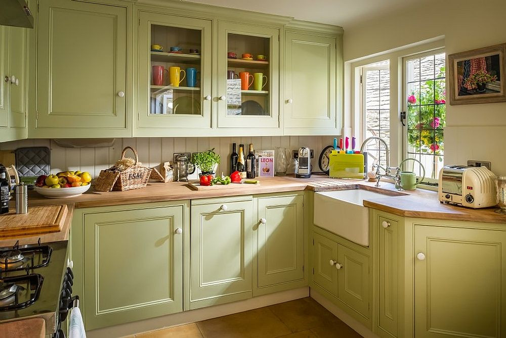 Light Green Kitchen
 Modern Color Splash Gorgeously Green Kitchen Cabinets