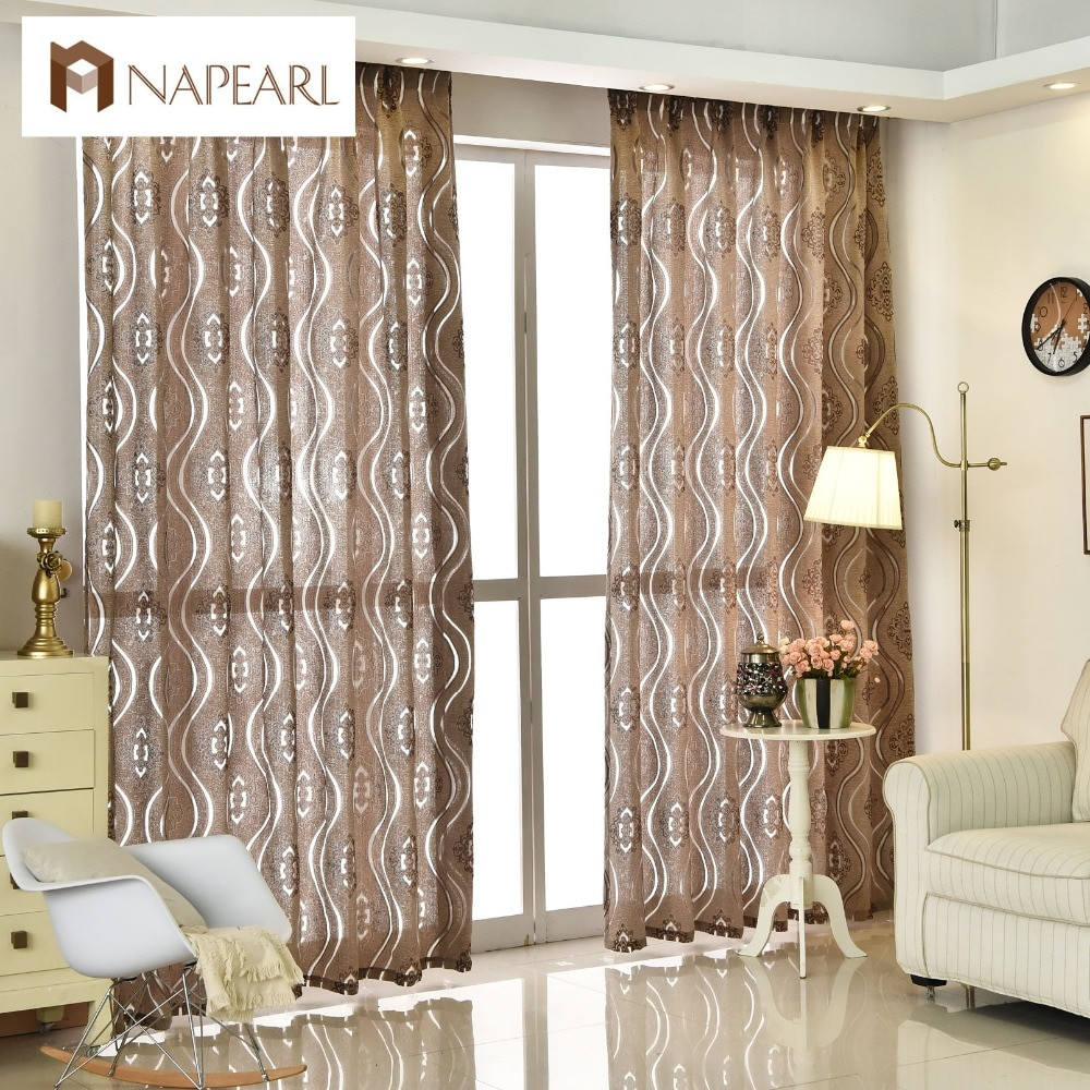 Living Room Window Curtains
 Modern jacquard curtain home decoration living room