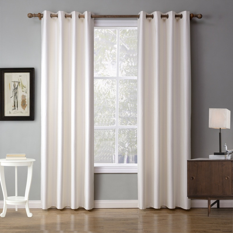 Living Room Window Curtains
 XYZLS European Solid White Curtains Shade Blackout Curtain
