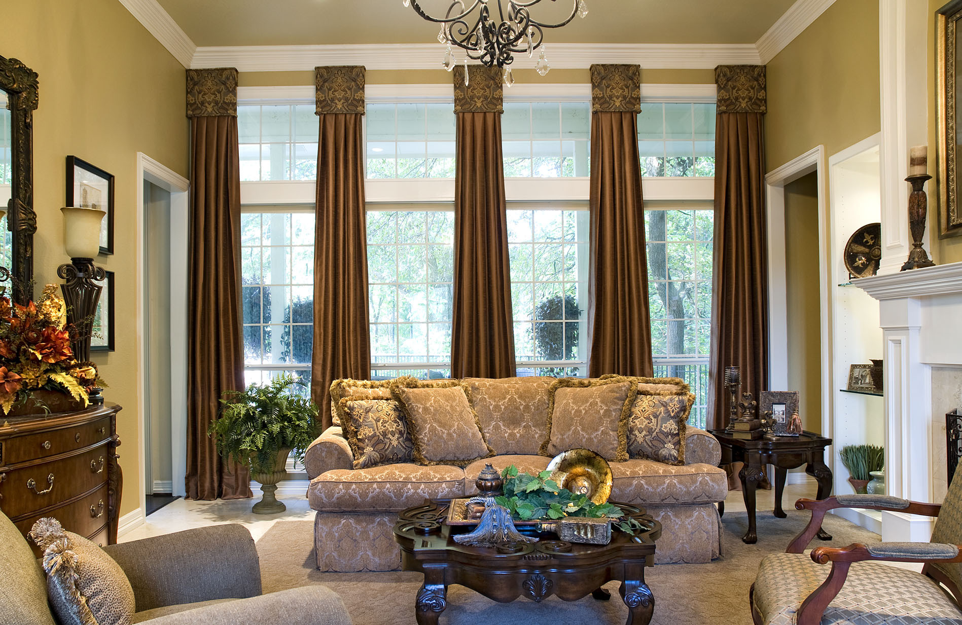 Living Room Window Curtains
 Window Treatments with Drama and Panache