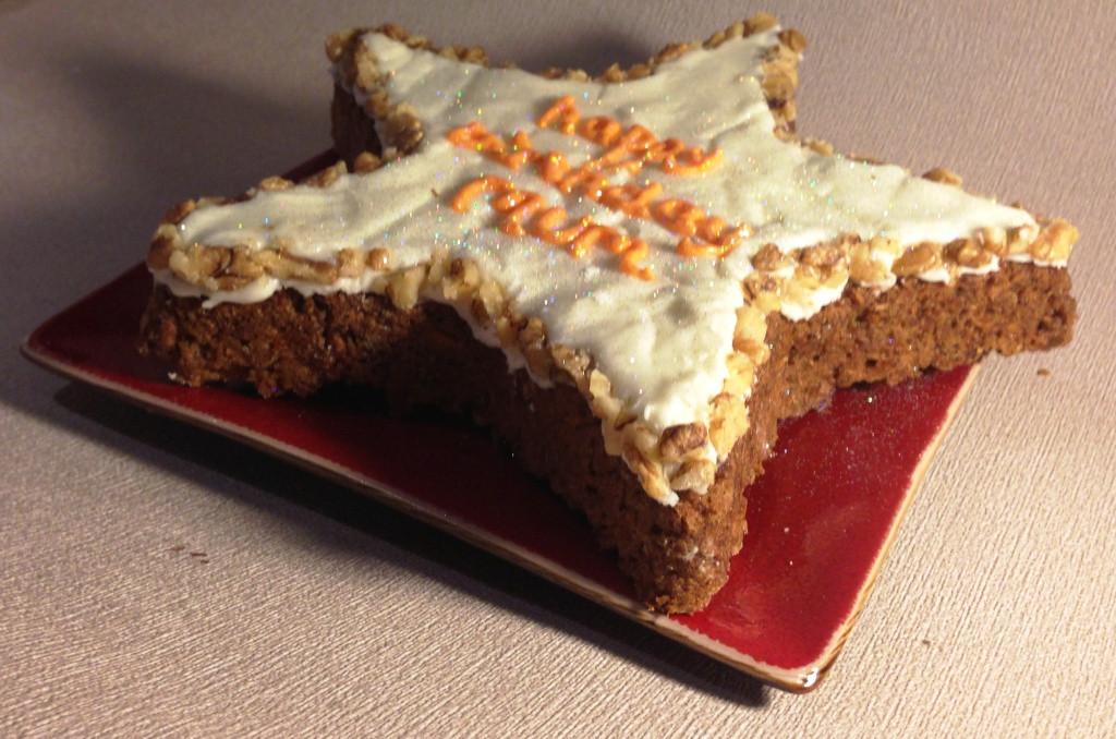 Low Fat Carrot Cake
 Mum’s Low Fat Carrot and Walnut Birthday Cake with Cream