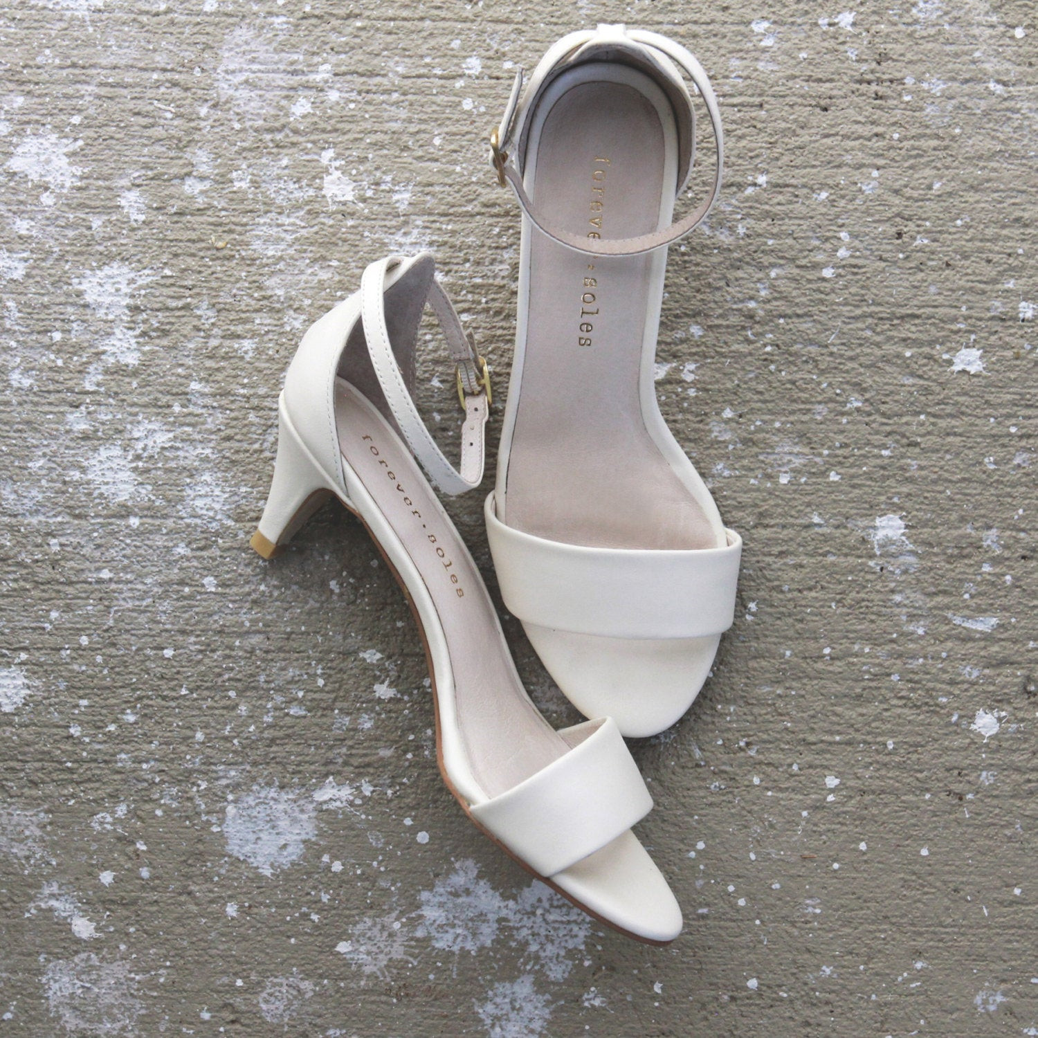 Low Wedding Shoes
 La s Ivory low heel wedding shoes Low heel by ForeverSoles