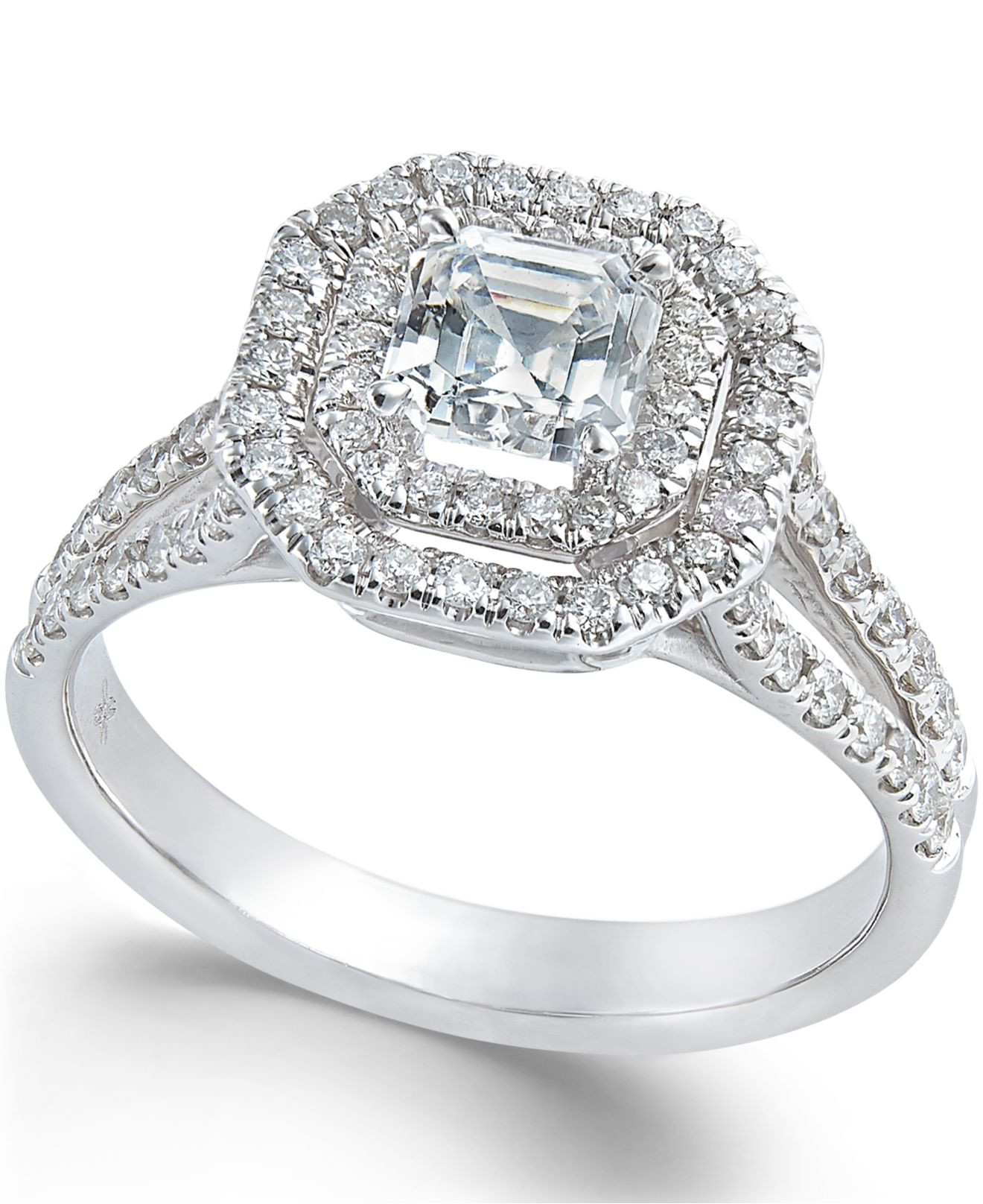 Macys Diamond Rings
 Macy s Diamond Halo Engagement Ring In 18k White Gold 1