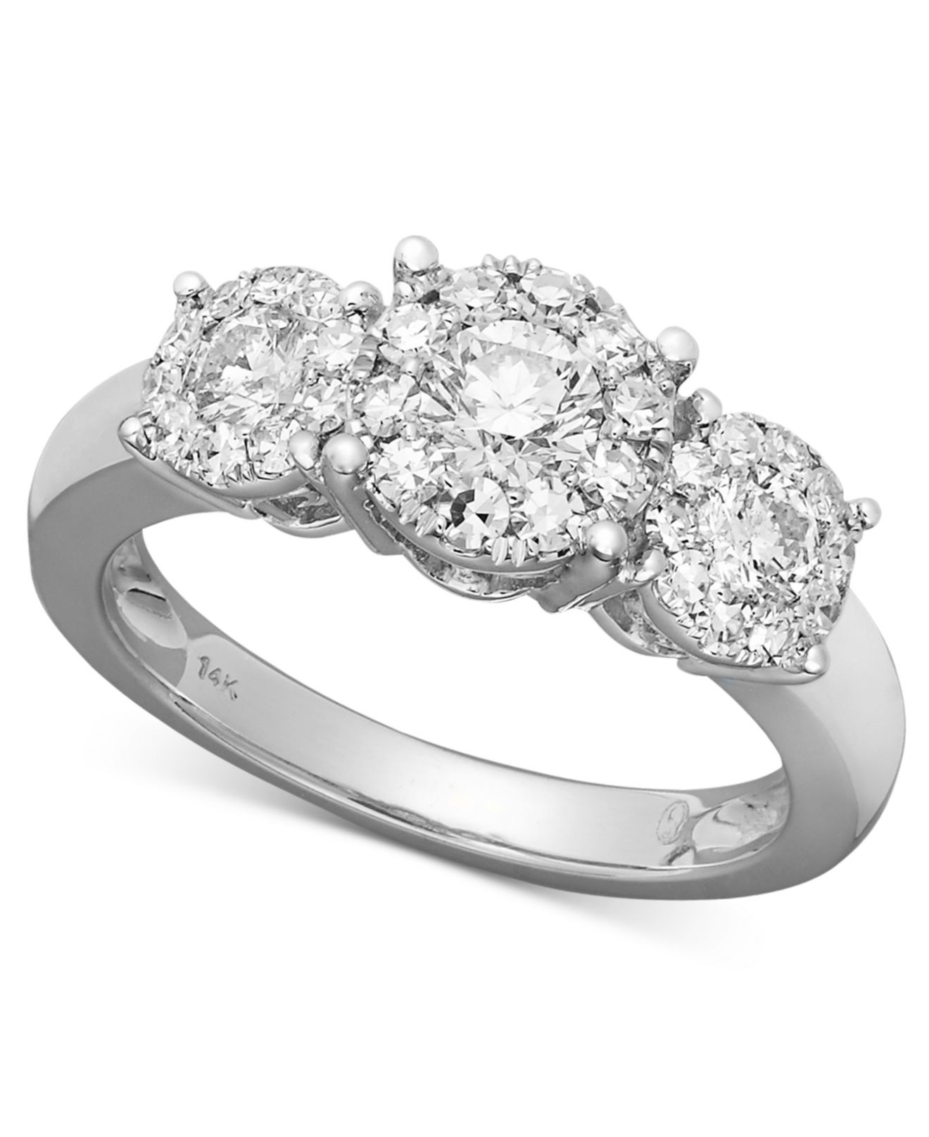 Macys Diamond Rings
 Macy s Diamond Engagement Ring In 14k White Gold 1 Ct T