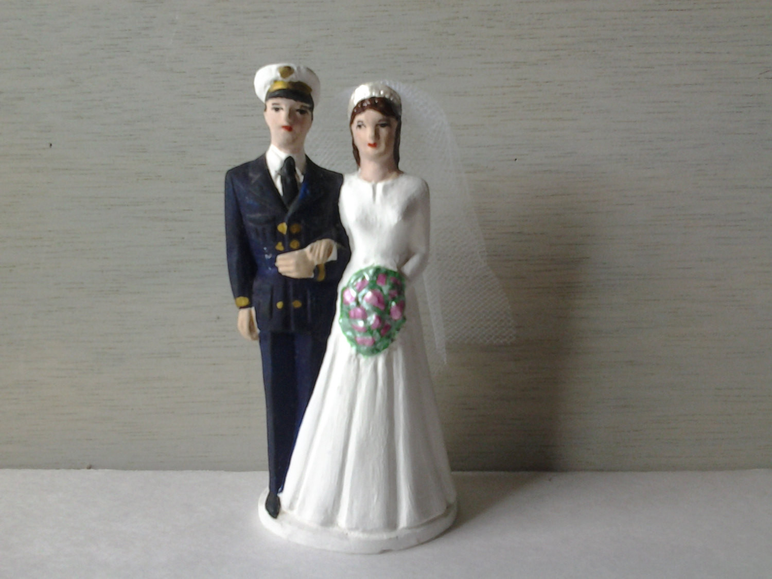 Military Wedding Cake Toppers
 Vintage military wedding cake topper US Naval by NoNeedForNew