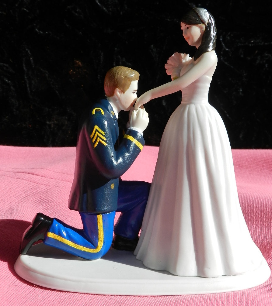 Military Wedding Cake Toppers
 US Army MILITARY sol r prince wedding cake topper KNEEL