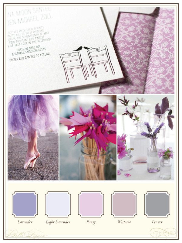 Modern Wedding Colors
 Wedding Color Palettes Modern Purple Romance Bella Figura