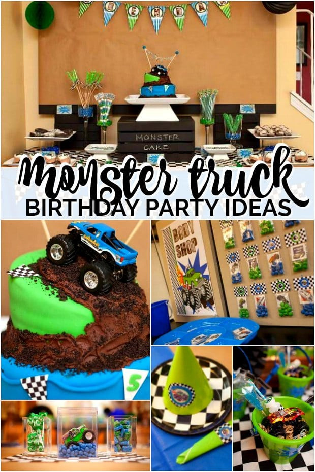 Monster Truck Birthday Decorations
 Monster Truck Birthday Party Dessert Table Spaceships