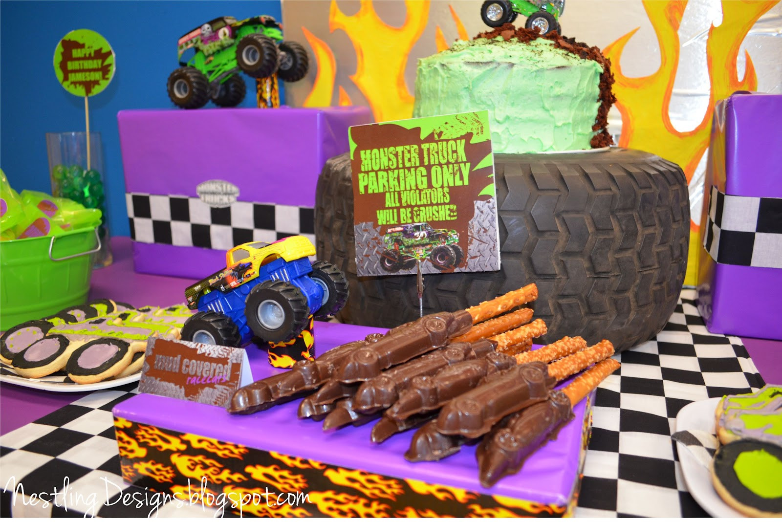 Monster Truck Birthday Decorations
 Nestling Monster Truck Party Reveal