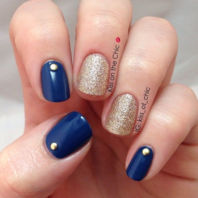 Navy Blue Glitter Nails
 50 Most Beautiful Blue Nail Art Design Ideas