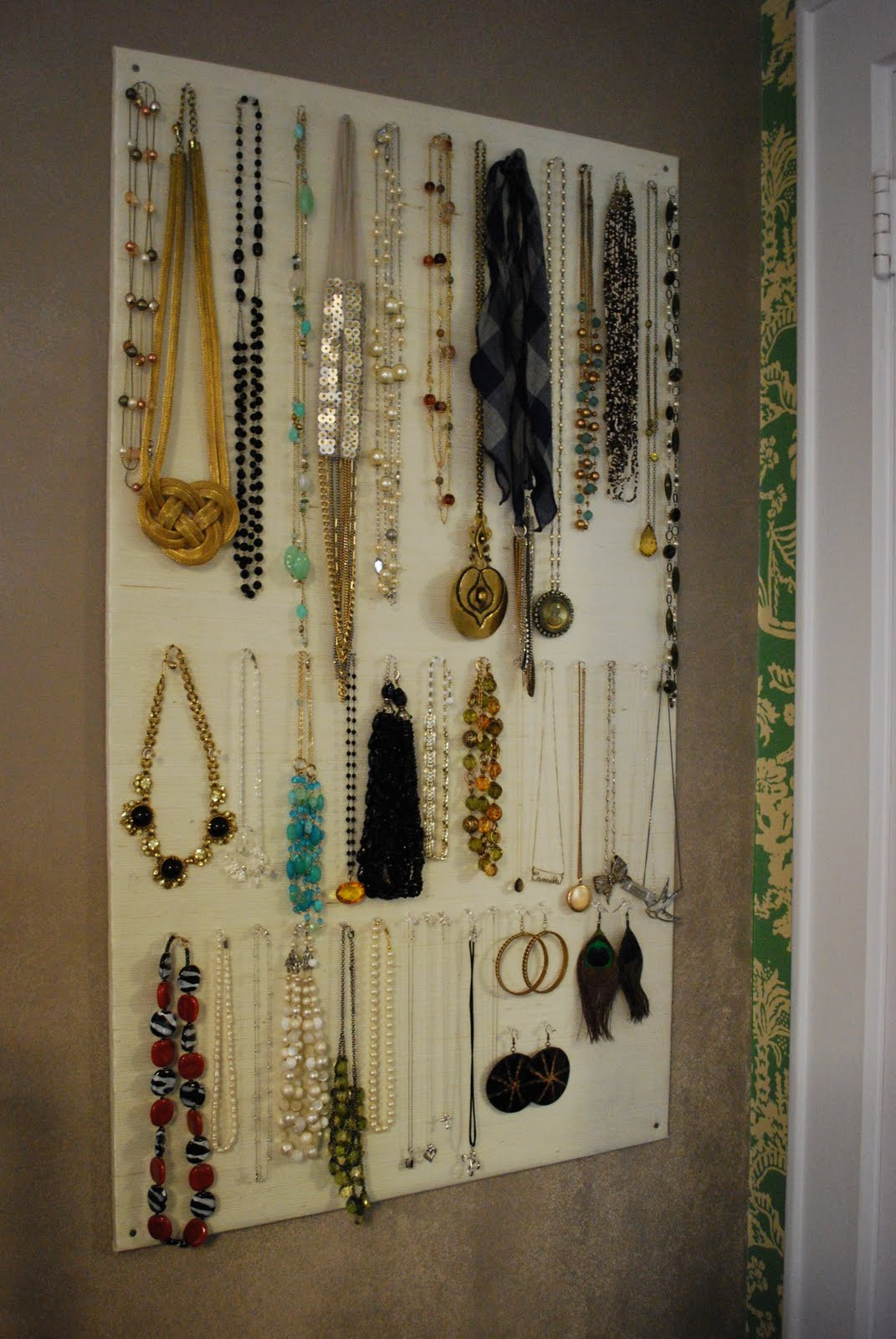 Necklace Organizer DIY
 DIY Homasote Jewelry Organizer Effortless Style Blog