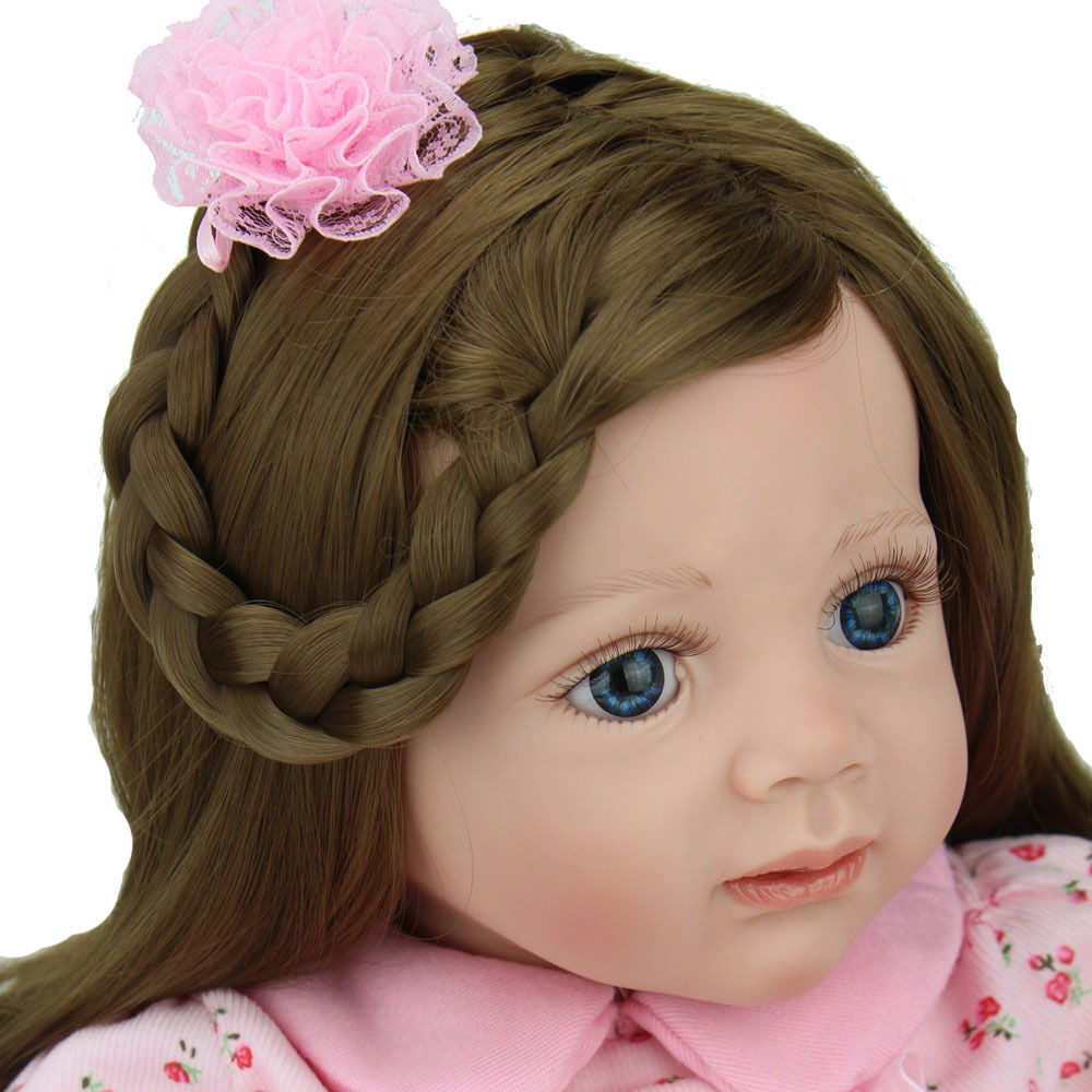 Newborn Baby Dolls With Hair
 24" Reborn Baby Doll Long hair Girl Likelife Baby Toys