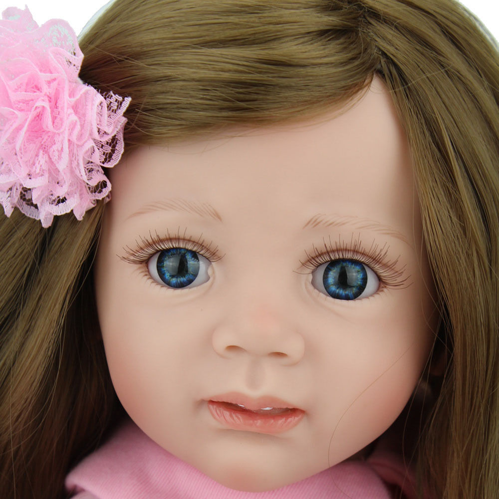 Newborn Baby Dolls With Hair
 24" bebe Reborn Baby Doll Long hair Girl Likelife Baby