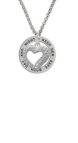 Open Heart Necklace Meaning
 Textured Open Heart Keep Her Safe Affirmation Ring