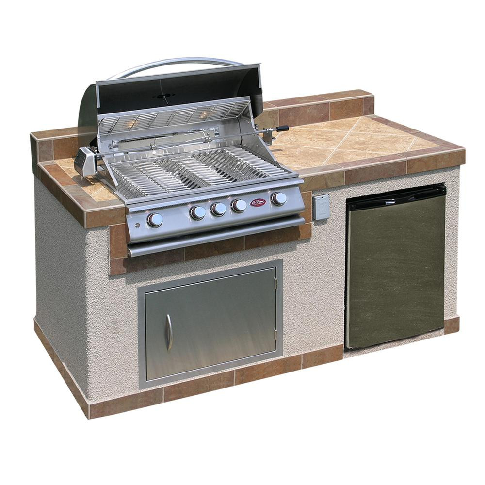 Outdoor Kitchen Grill Island
 Cal Flame Outdoor Kitchen 4 Burner Barbecue Grill Island